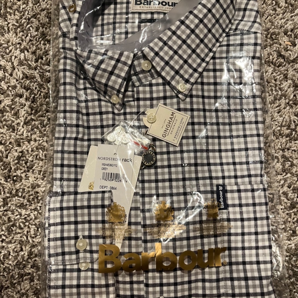 NEW Barbour Checked Tailored Fit Dress Shirt